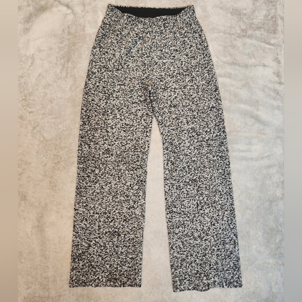 Offline By Aerie Textured Black/White Wide Leg Lounge Pants